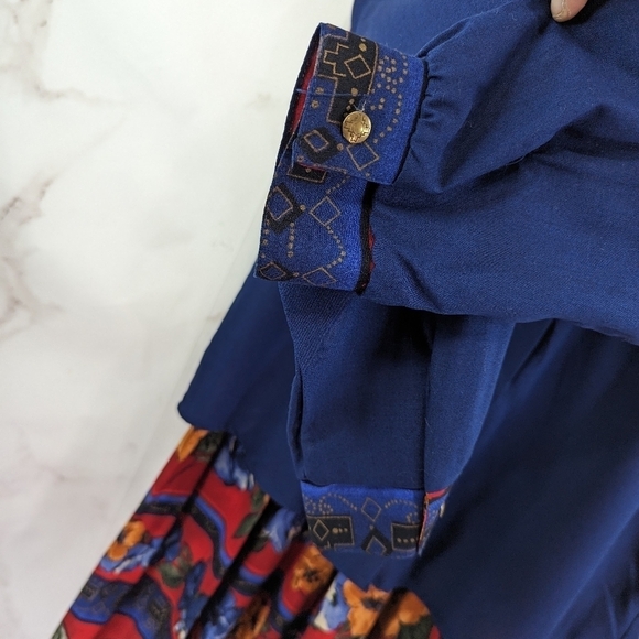 Vintage Roper Skirt Set Womens Large Button Midi Maxi Prairie Floral Western - Picture 4 of 16